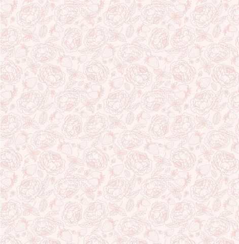 Blooms and Berries Pink Sweet Berry Yardage by Lori Woods for Poppie Cotton Fabrics