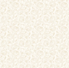 Blooms and Berries Cream Warm Sugar Yardage by Lori Woods for Poppie Cotton Fabrics