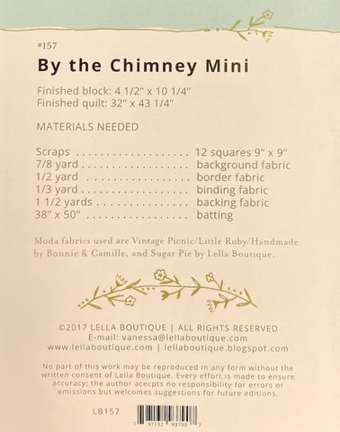 By The Chimney Mini Quilt Pattern by Lella Boutique