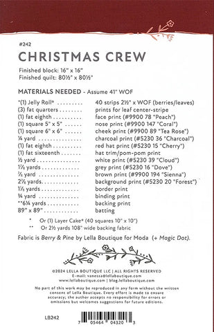 Christmas Crew Quilt Pattern by Lella Boutique