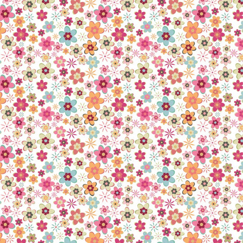 Calico Cowgirls White Cowgirl Meadow Yardage by Lori Woods for Poppie Cotton Fabrics