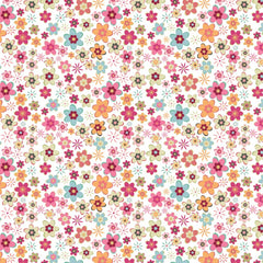 Calico Cowgirls White Cowgirl Meadow Yardage by Lori Woods for Poppie Cotton Fabrics