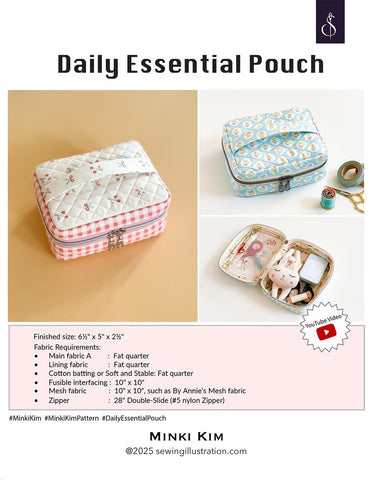 Daily Essential Pouch Pattern by Minki Kim
