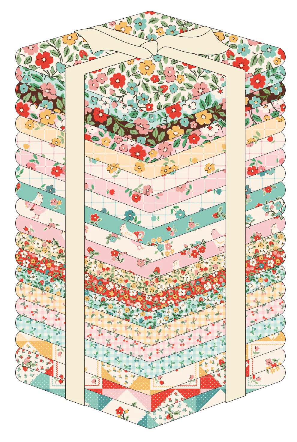 Farmhouse Fancy Fat Quarter Bundle by Elea Lutz for Poppie Cotton Fabrics