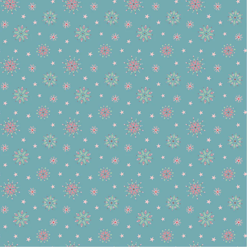 Frost And Flurry Blue Flurry Flakes Yardage by Sheri McCulley for Poppie Cotton Fabrics