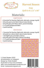 Harvest Season Quilt Pattern by Chelsi Stratton Designs