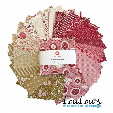 A Woodsy Cottage 5" Squares by Judy Jarvi for Andover Fabrics