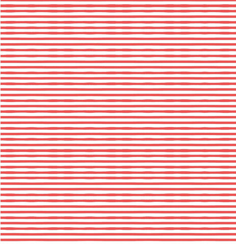 Jailhouse Stripes Red Waldo Yardage by Lori Woods for Poppie Cotton Fabrics