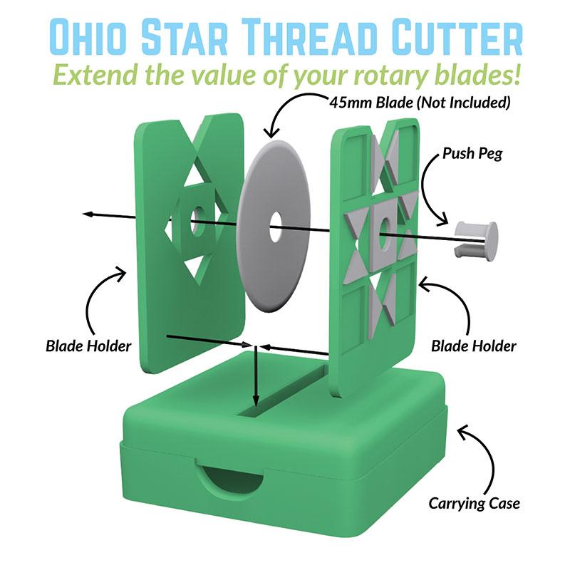 Ohio Star Green Thread Cutter by Moda