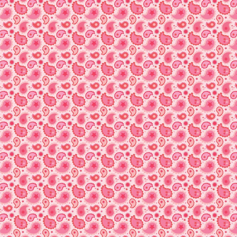Calico Cowgirls Pink Paisley & Poppy Yardage by Lori Woods for Poppie Cotton Fabrics