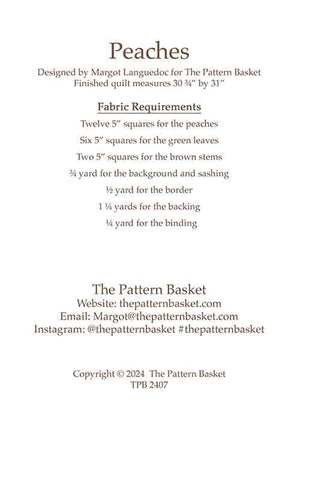 Peaches Quilt Pattern by The Pattern Basket