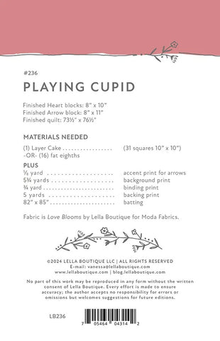 Playing Cupid Quilt Pattern by Lella Boutique