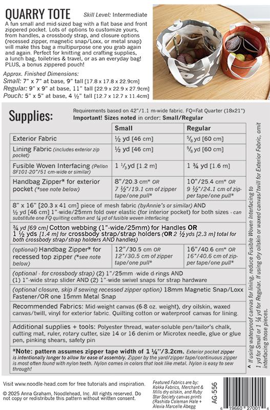 Quarry Tote Pattern by Noodlehead