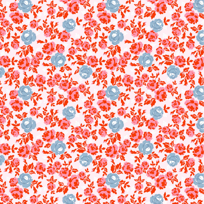 Elise Red Regency Yardage by Terri Henson for Poppie Cotton Fabrics