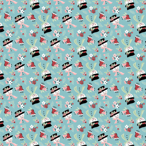 Frost And Flurry Blue Snow Tossed Yardage by Sheri McCulley for Poppie Cotton Fabrics