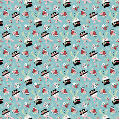 Frost And Flurry Blue Snow Tossed Yardage by Sheri McCulley for Poppie Cotton Fabrics