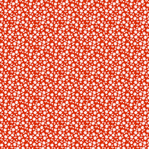 Elise Red Sweet Daisy Yardage by Terri Henson for Poppie Cotton Fabrics
