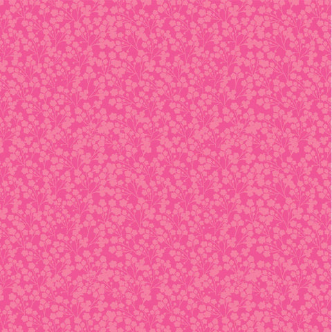 Calico Cowgirls Pink Wildflowers Yardage by Lori Woods for Poppie Cotton Fabrics