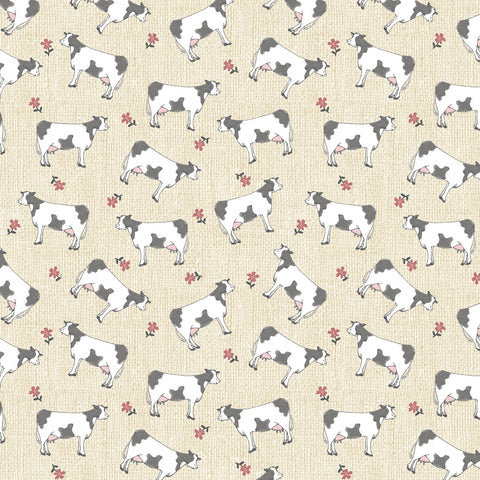 Farm Fresh Butter Cows yardage by Jessica Flick for Benartex Fabrics