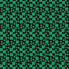 Luck Of The Gnomes Black Mini Clovers Yardage by Andi Metz for Benartex