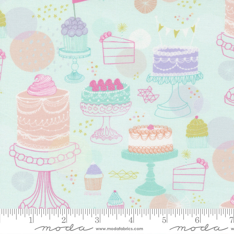 Soiree Mint Cakewalk Yardage by Mara Penny for Moda Fabrics