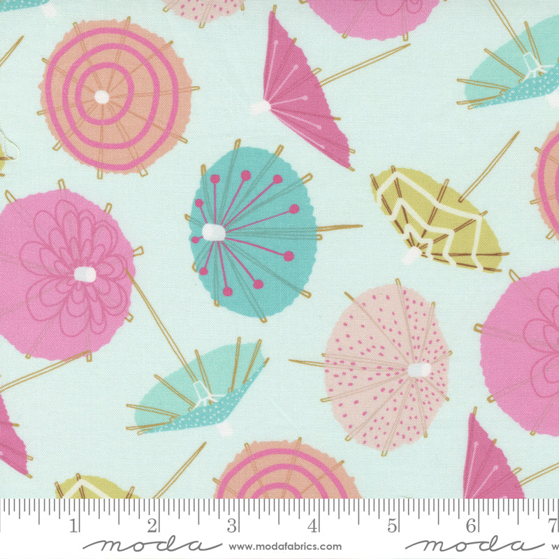 Soiree Mint Frou Frou Umbrellas Yardage by Mara Penny for Moda Fabrics
