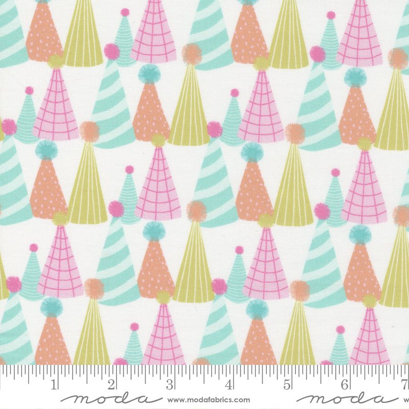 Soiree Vanilla Paper Hats Yardage by Mara Penny for Moda Fabrics