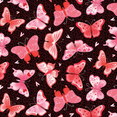 Be My Gnomie Black Butterfly Love Yardage by Andi Metz for Benartex