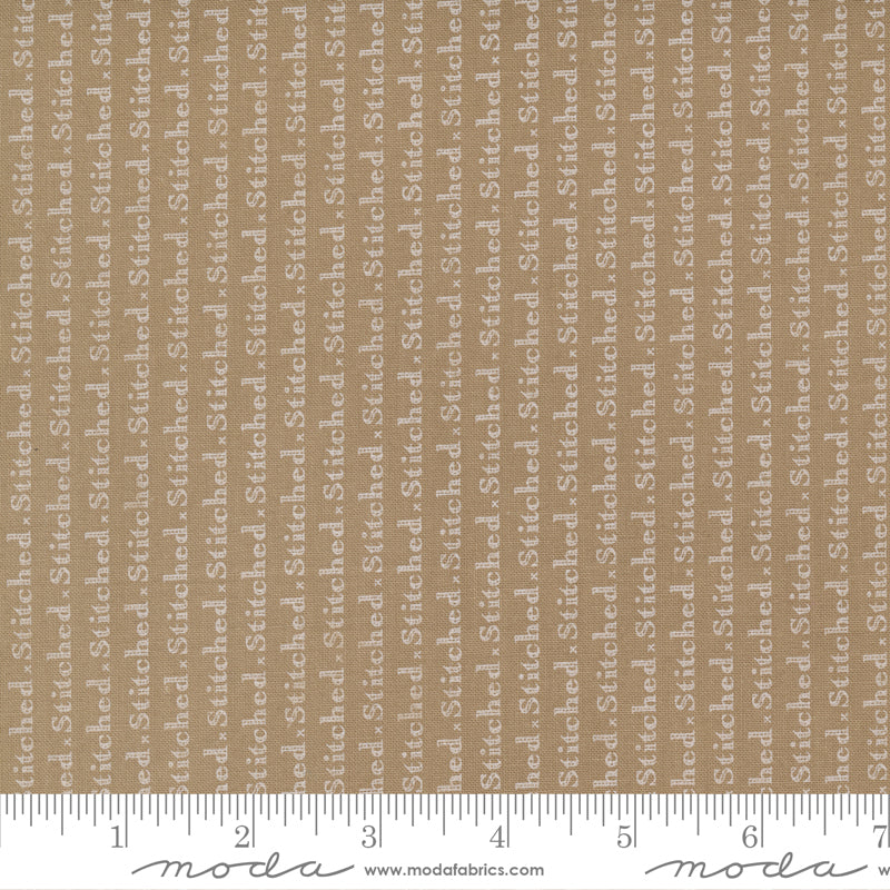 Stitched Slate Stitch Text Yardage by Fig Tree for Moda Fabrics