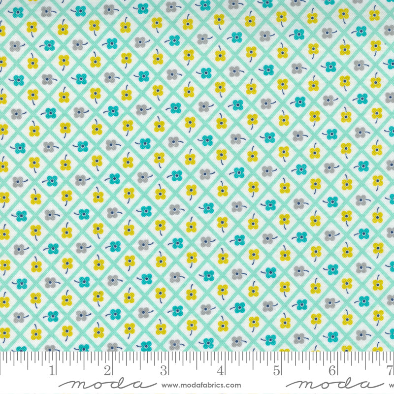 Morning Light Morning Dew Chockablock Check Yardage by Linzee McCray for Moda Fabrics