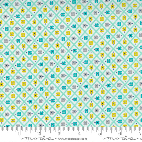 Morning Light Morning Dew Chockablock Check Yardage by Linzee McCray for Moda Fabrics