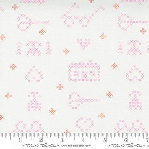 Make Time Off White Sampler Yardage by Aneela Hoey for Moda Fabrics