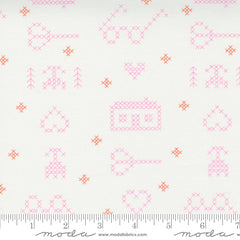 Make Time Off White Sampler Yardage by Aneela Hoey for Moda Fabrics