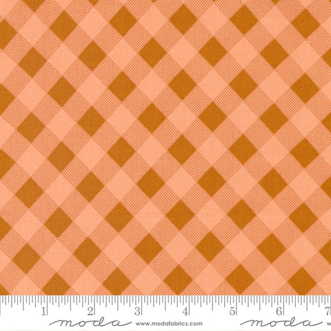 Meander Peach Picnic Check Yardage by Aneela Hoey for Moda Fabrics