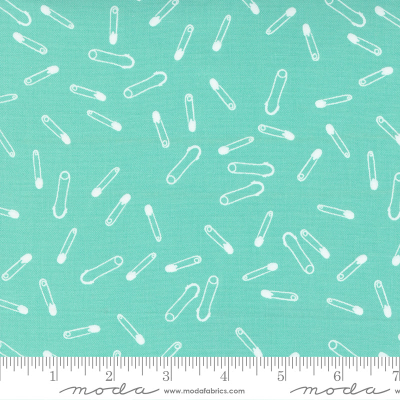 Sew Wonderful Aqua Pin It Up Yardage by Paper & Cloth for Moda Fabrics