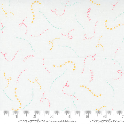 Sew Wonderful Powder Multi Stitch In Time Yardage by Paper & Cloth for Moda Fabrics