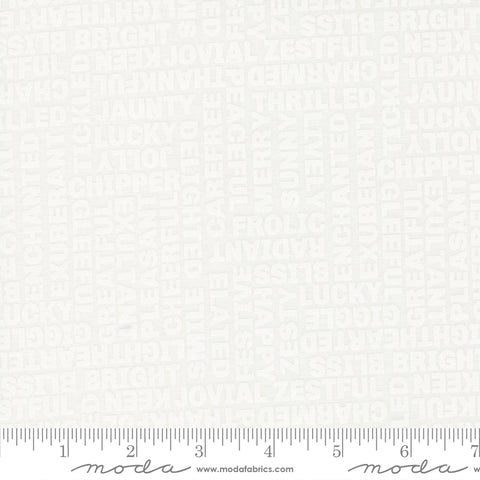 Coriander Seeds White Happy Words Yardage by Corey Yoder for Moda Fabrics