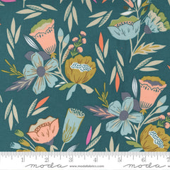 Songbook A New Page Dark Teal Overjoyed Yardage by Fancy That Design House for Moda Fabrics