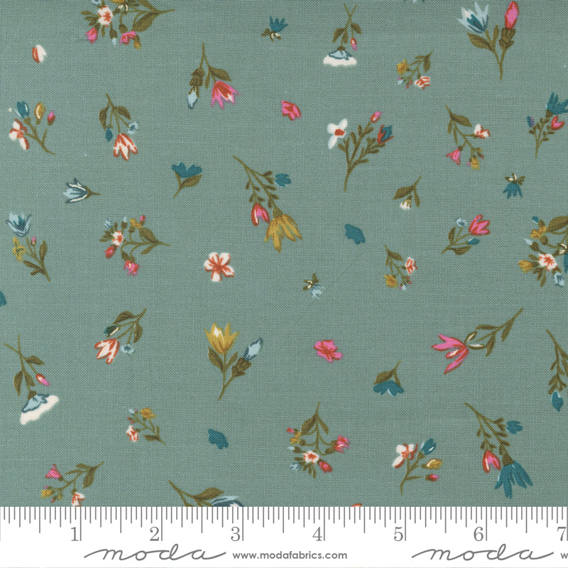 Songbook A New Page Dusty Jade Blessings Flow Yardage by Fancy That Design House for Moda Fabrics