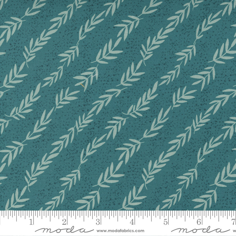 Songbook A New Page Dark Teal Reaching Yardage by Fancy That Design House for Moda Fabrics