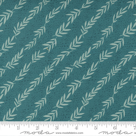 Songbook A New Page Dark Teal Reaching Yardage by Fancy That Design House for Moda Fabrics