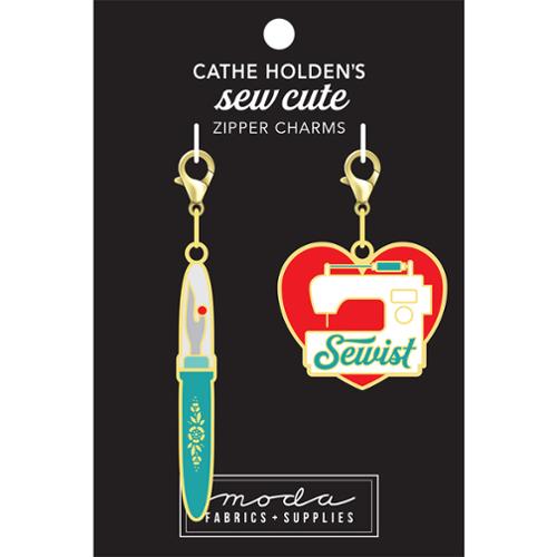 Seam Ripper/Heart Zipper Pull or Sewing Charm by Cathe Holden