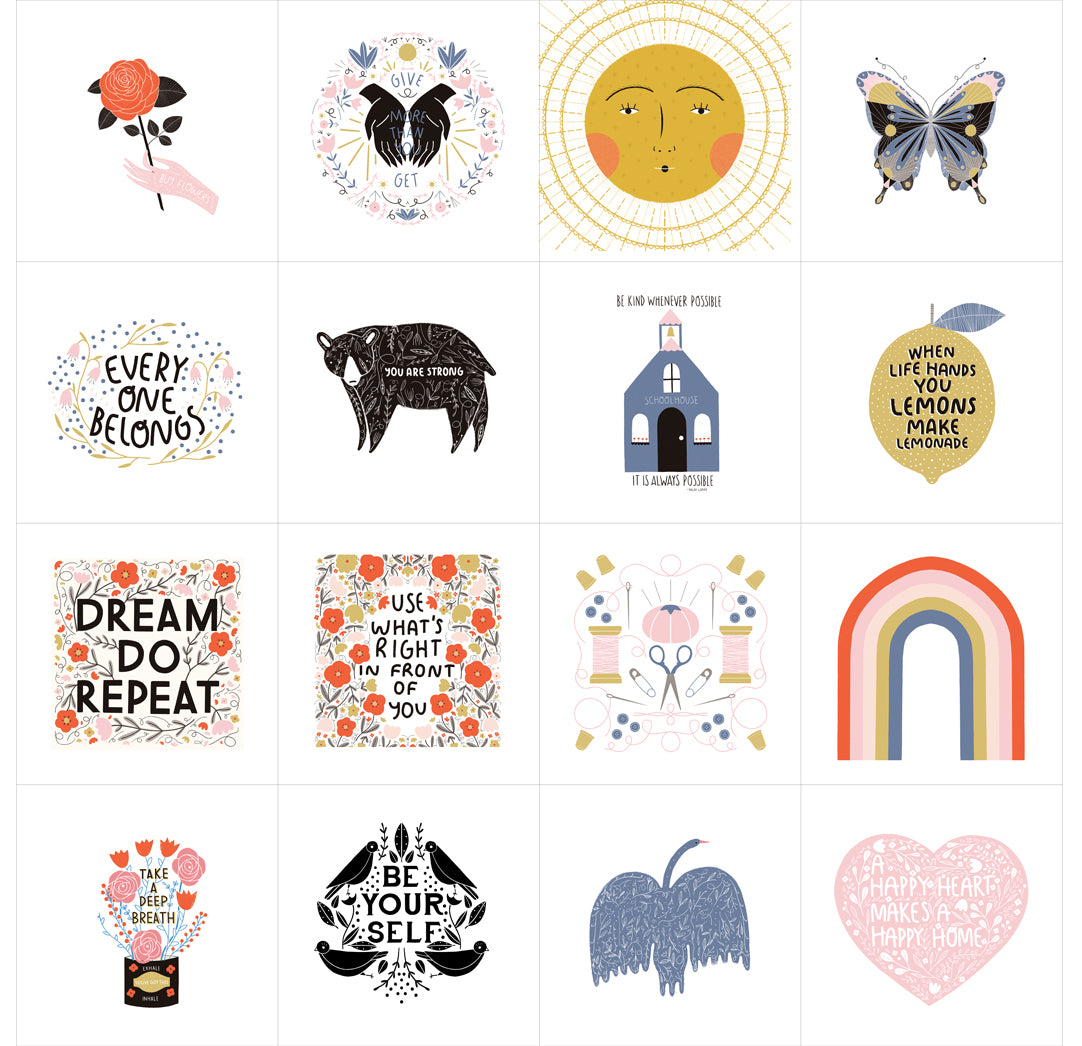 Words To Live By Fat Quarter Bundle by Gingiber for Moda Fabrics