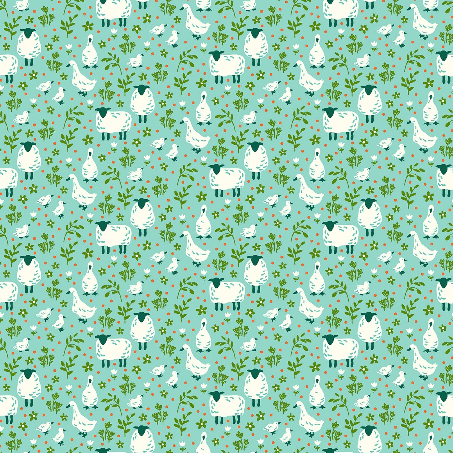 Cottage Farm Pond Happy Day Yardage by Judy Jarvi for Windham Fabrics