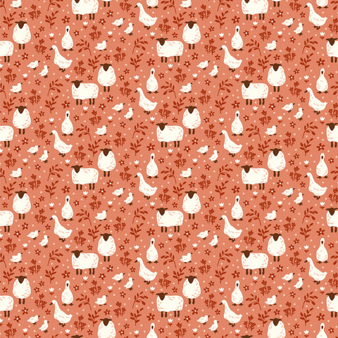 Cottage Farm Rosy Happy Day Yardage by Judy Jarvi for Windham Fabrics