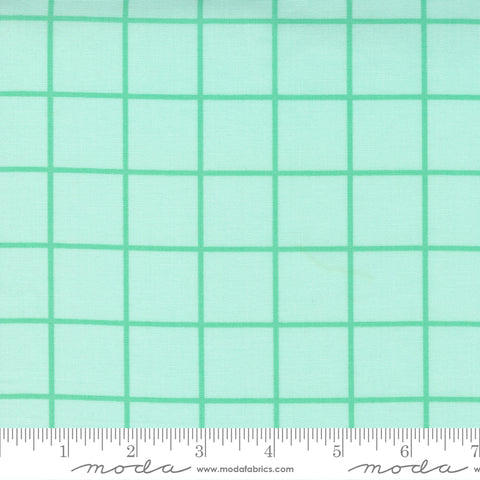One Fine Day Aqua Windowpane Yardage by Bonnie & Camille for Moda Fabrics