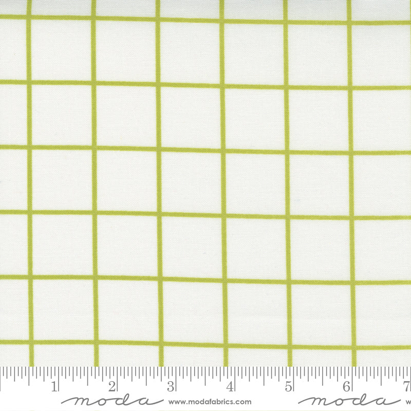 One Fine Day Ivory Green Windowpane Yardage by Bonnie & Camille for Moda Fabrics