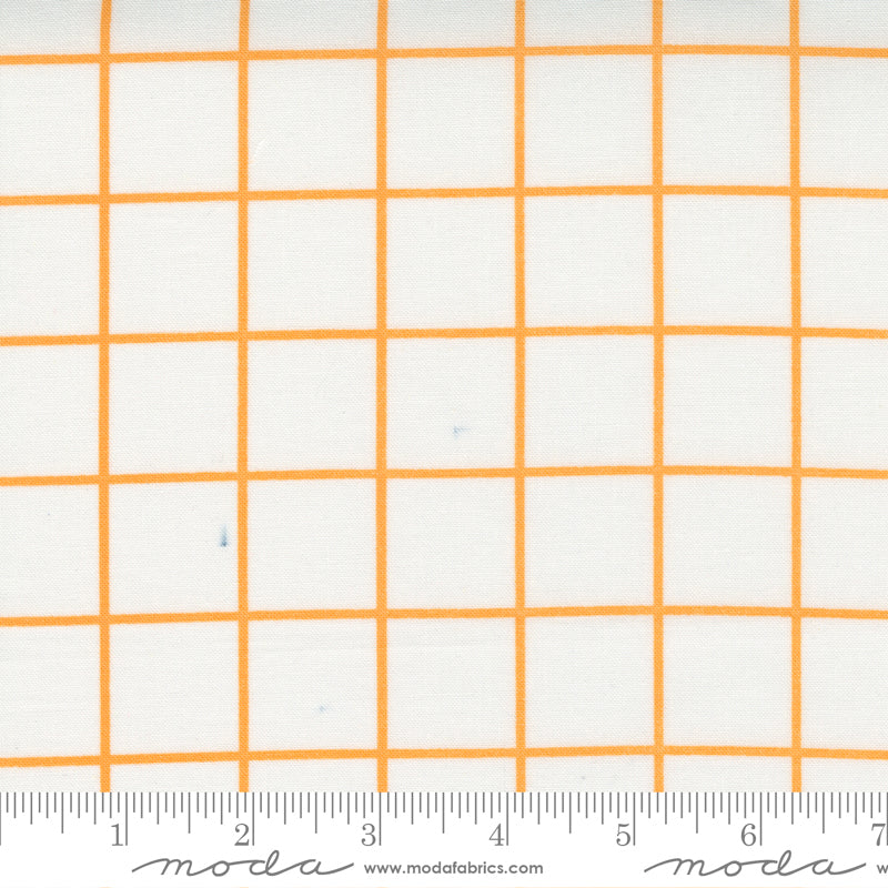 One Fine Day Ivory Orange Windowpane Yardage by Bonnie & Camille for Moda Fabrics