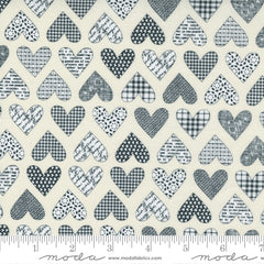 Flirt Cream Black Hearts Yardage by Sweetwater for Moda Fabrics