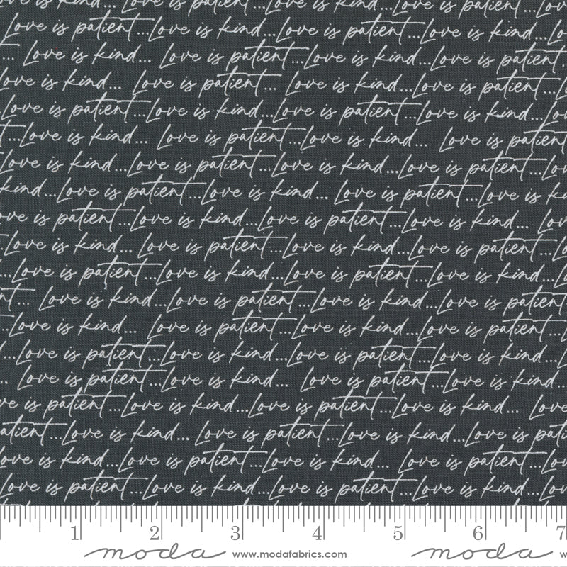 Flirt Black Love Is Patient Yardage by Sweetwater for Moda Fabrics